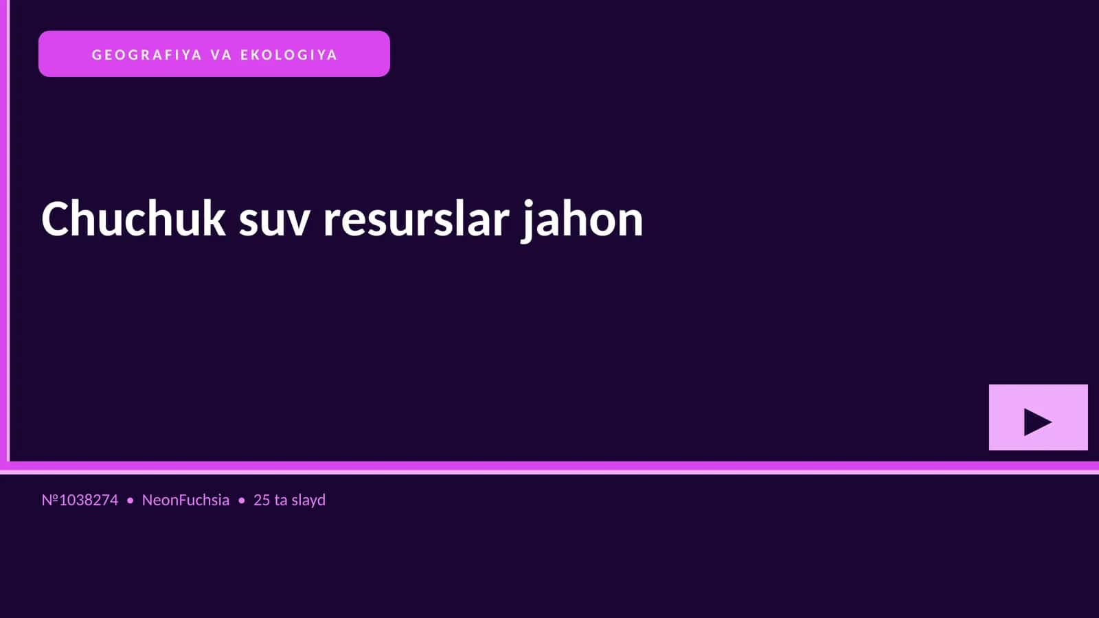 Chuchuk suv resurslar jahon 1