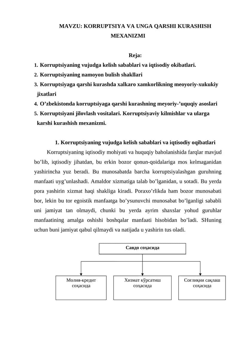 KORRUPTSIYA VA UNGA QARSHI KURASHISH MEXANIZMI 1
