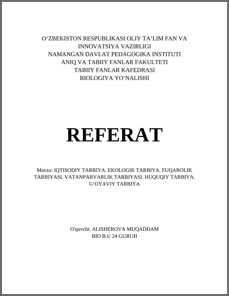 IQTISODIY TARBIYA 1
