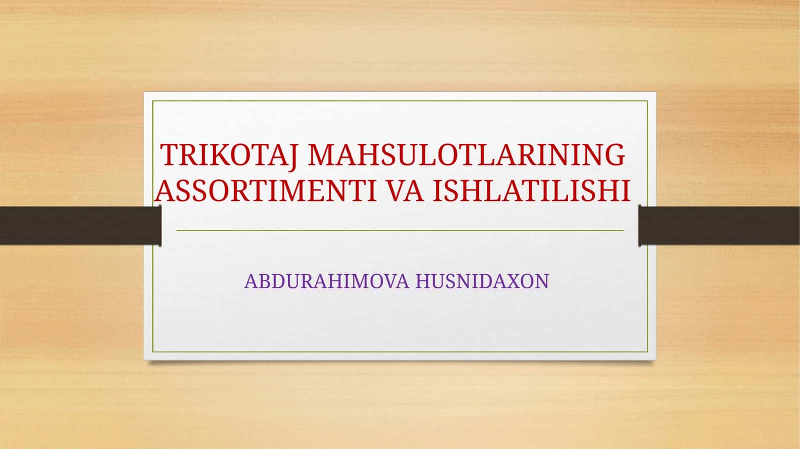 Trikotaj mahsulotlari assortimenti va ishlatilishii 1