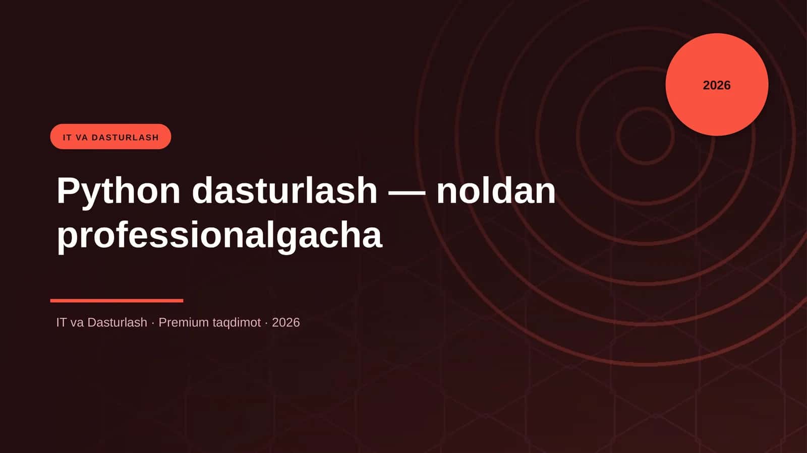 Python dasturlash — noldan professionalgacha 1