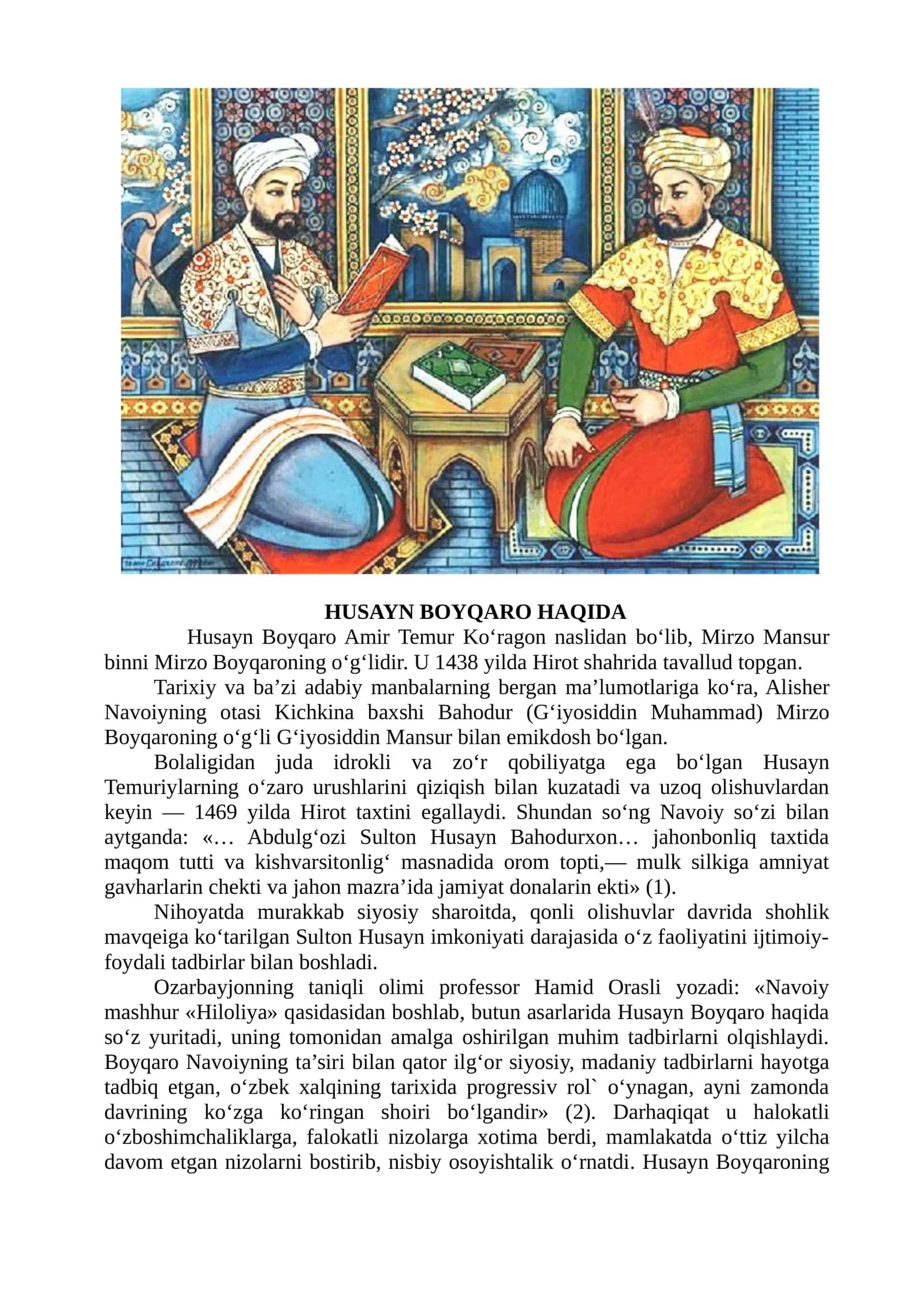 Husayn Boyqaro Haqida 1