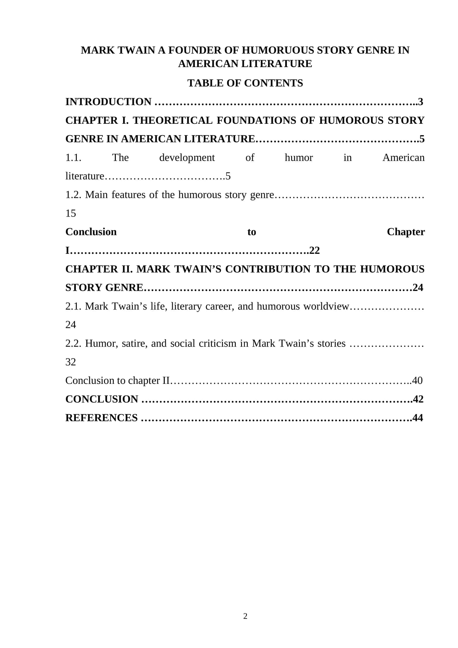 MARK TWAIN'S CONTRIBUTION TO AMERICAN LITERATURE 1