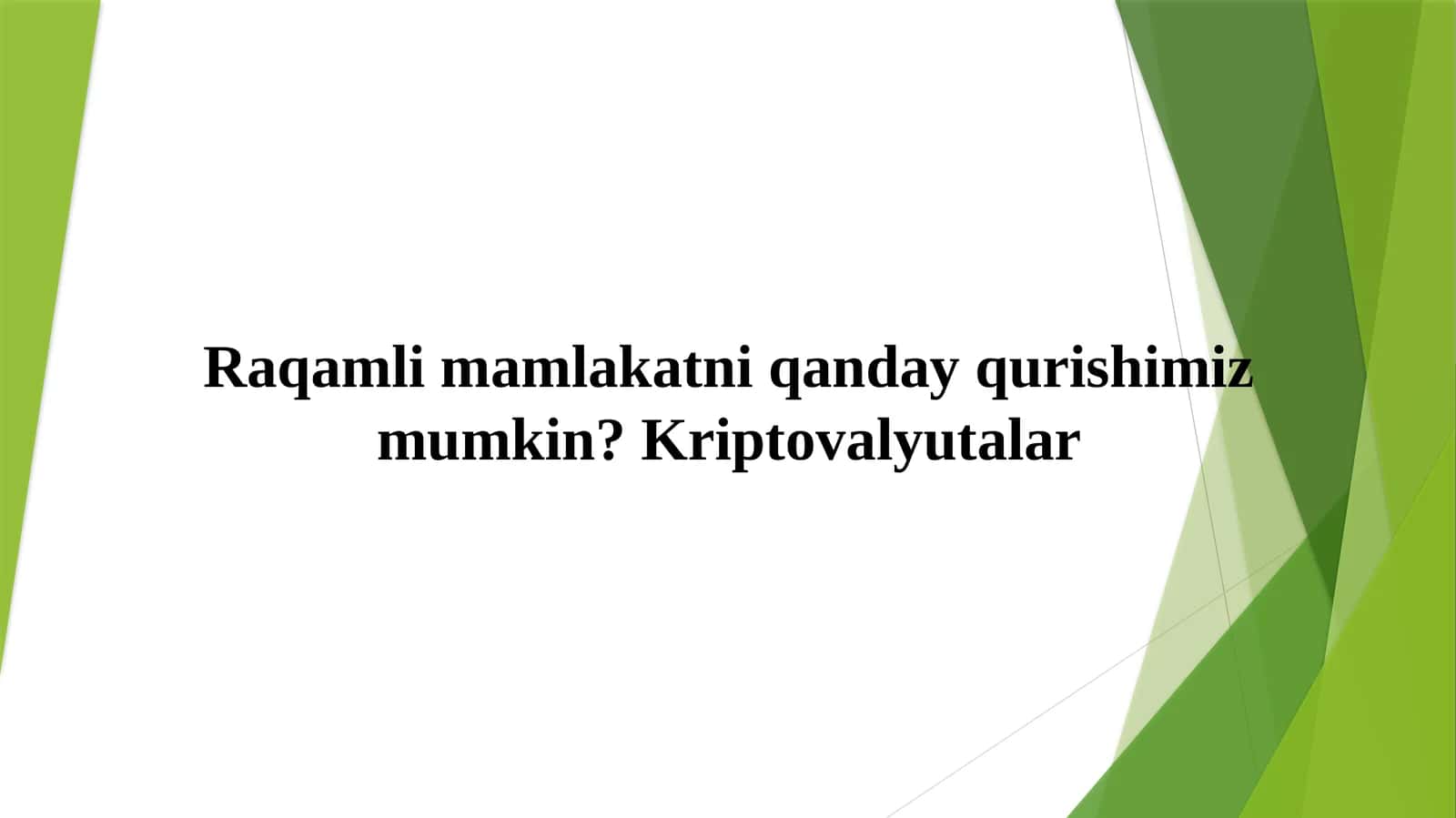 Raqamli mamlakatni qurish 1