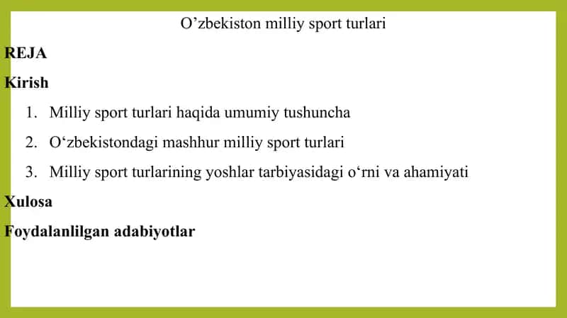O’zbekiston milliy sport turlari 1