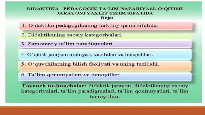 Didaktika ta’lim nazariyasi sifatida. 1