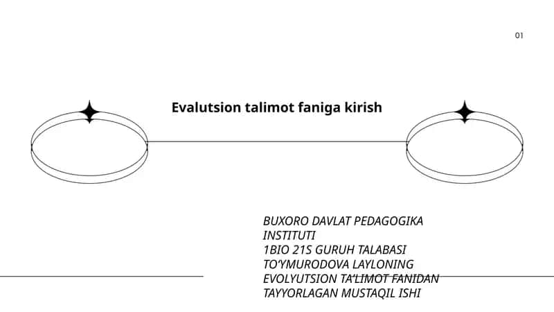 Evalutsion talimot faniga kirish 1