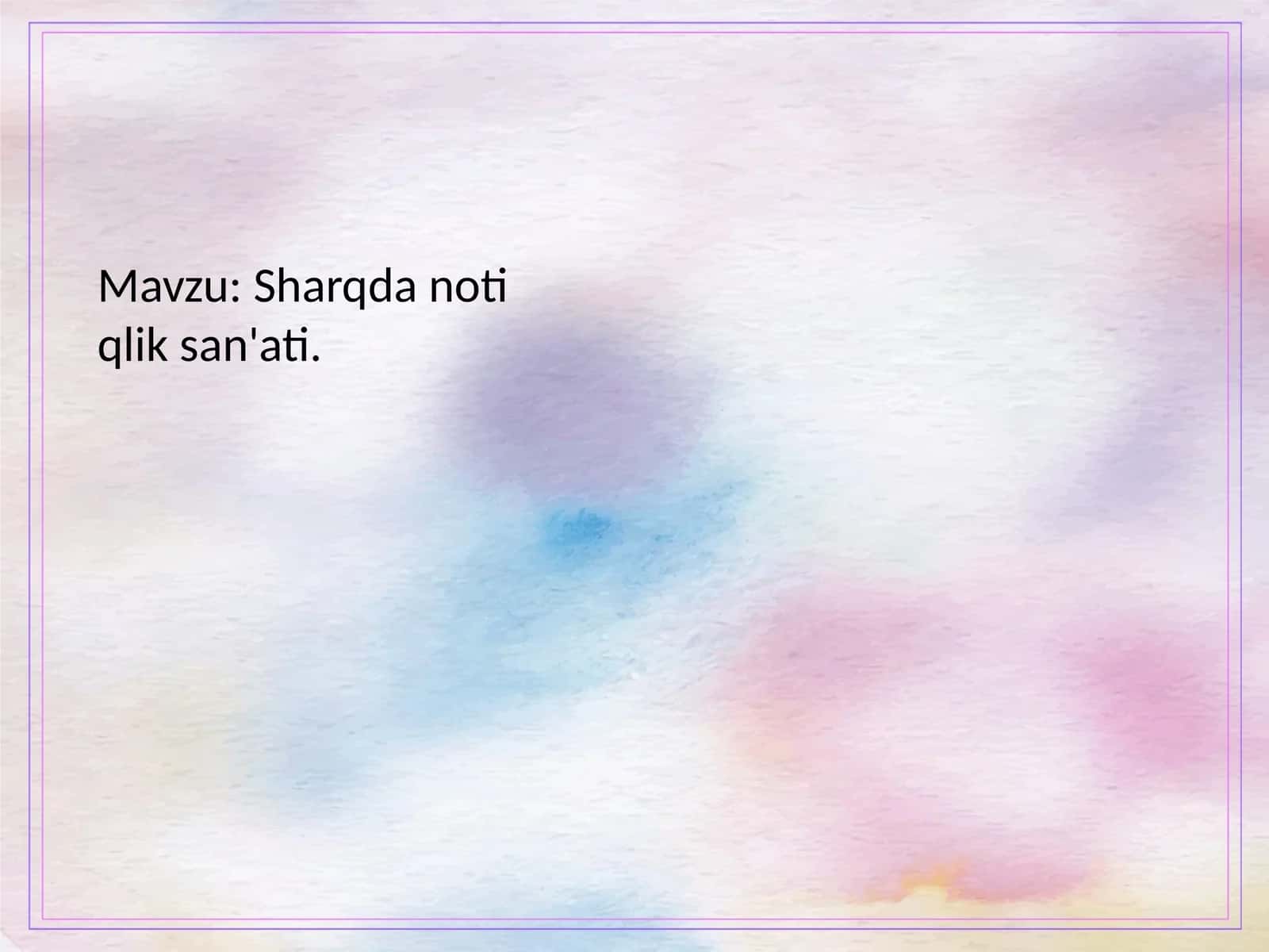 Sharqdanotiqliksan'ati 1