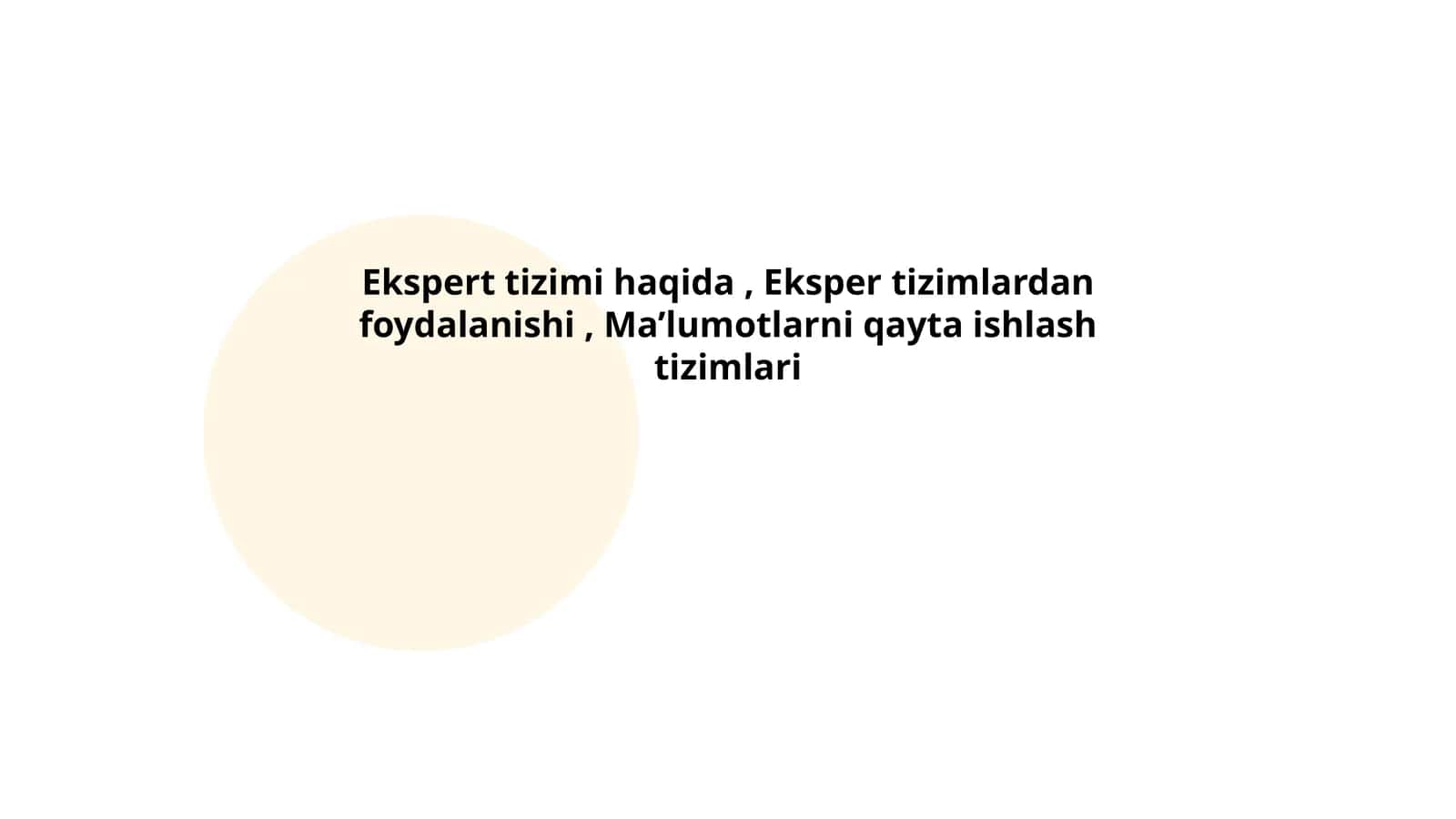 Ekspert tizimlarning tushunchasi 1