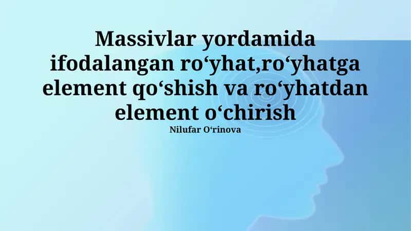 Ro'yxatga elementlar qo'shish 1
