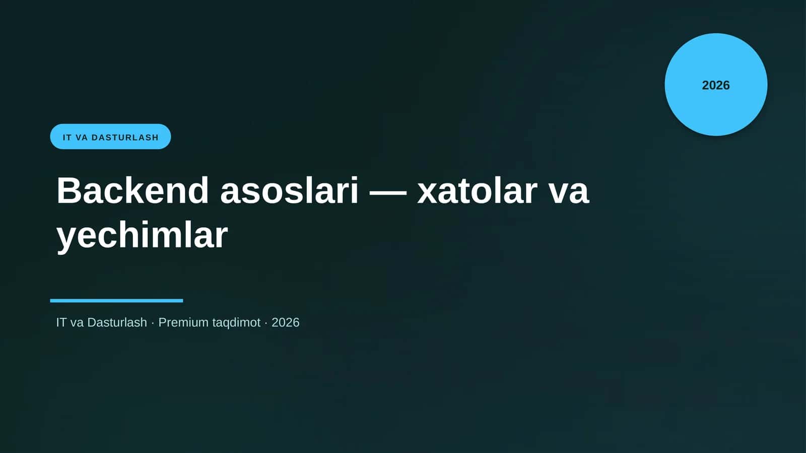 Backend asoslari — xatolar va yechimlar 1