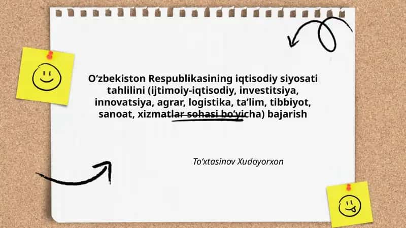 O‘zbekiston Respublikasining iqtisodiy siyosati tahlili 1