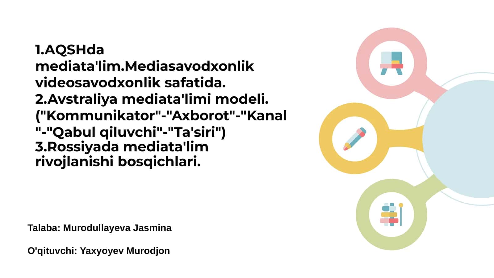 Mediata'lim va xavfsizlik asoslari 1