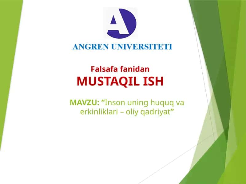Insonuning huquq va erkinliklari – oliy qadriyat 1
