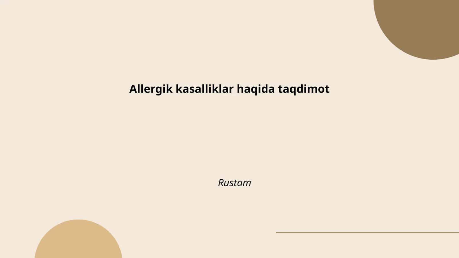 Allergik kasalliklar haqida taqdimot 1