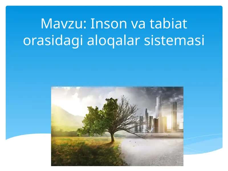 Inson va tabiat orasidagi aloqalar sistemasi 1