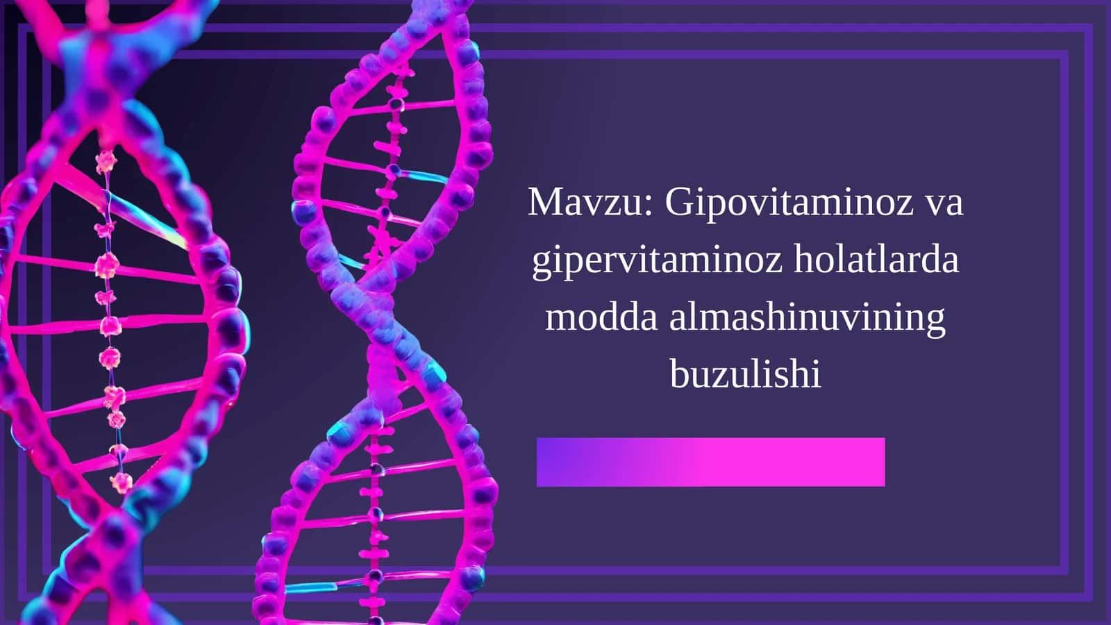 Gipovitaminoz va gipervitaminoz holatlarda modda almashinuvining buzulishi 1