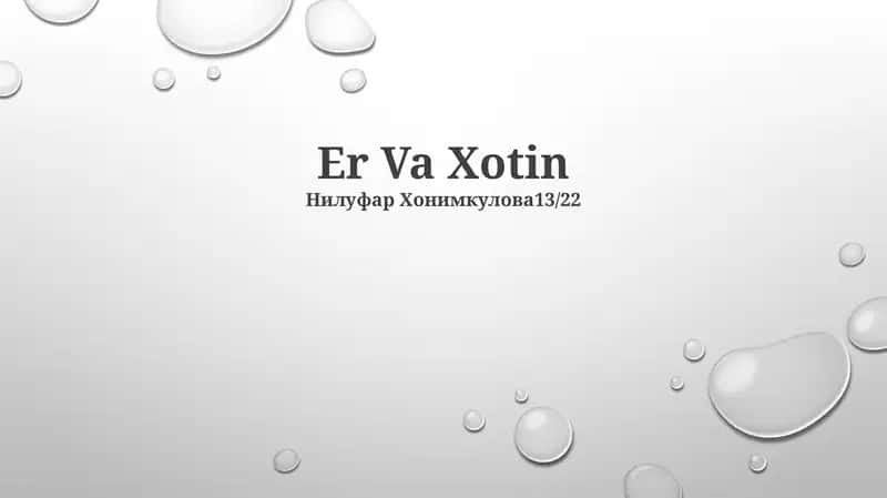 Er Va Xotin 1