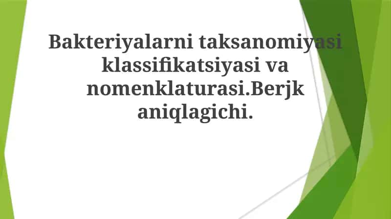 Bergey qo'llanmasi 1