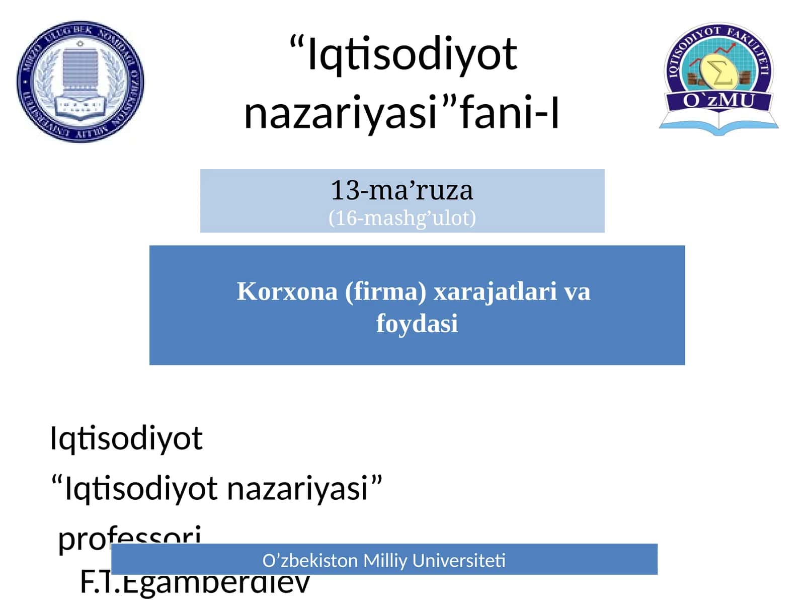 Iqtisodiyot nazariyasi 1