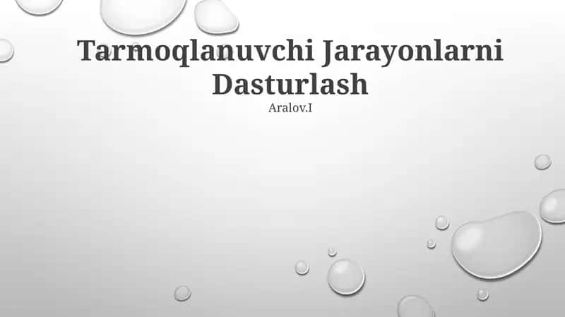 Tarmoqlanuvchi Jarayonlarni Dasturlash 1