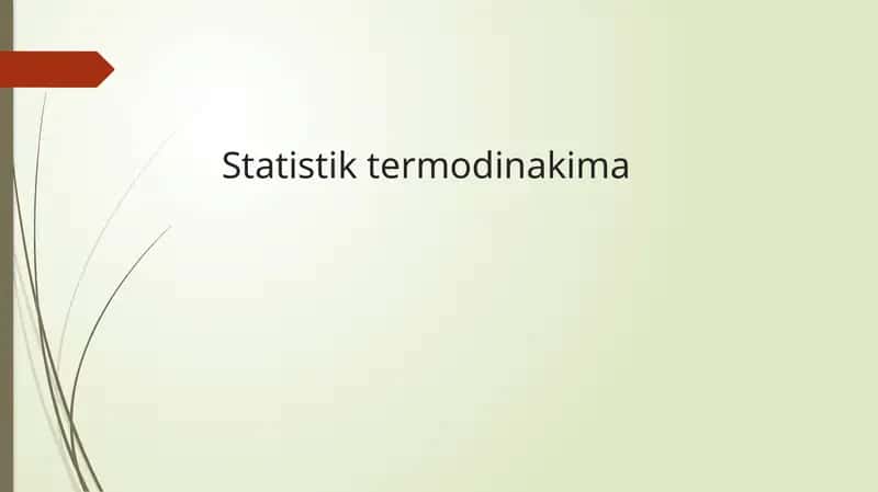 Statistik termodinakima 1