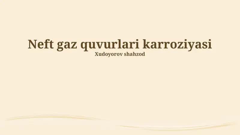 Neft gaz quvurlari karroziyasi 1