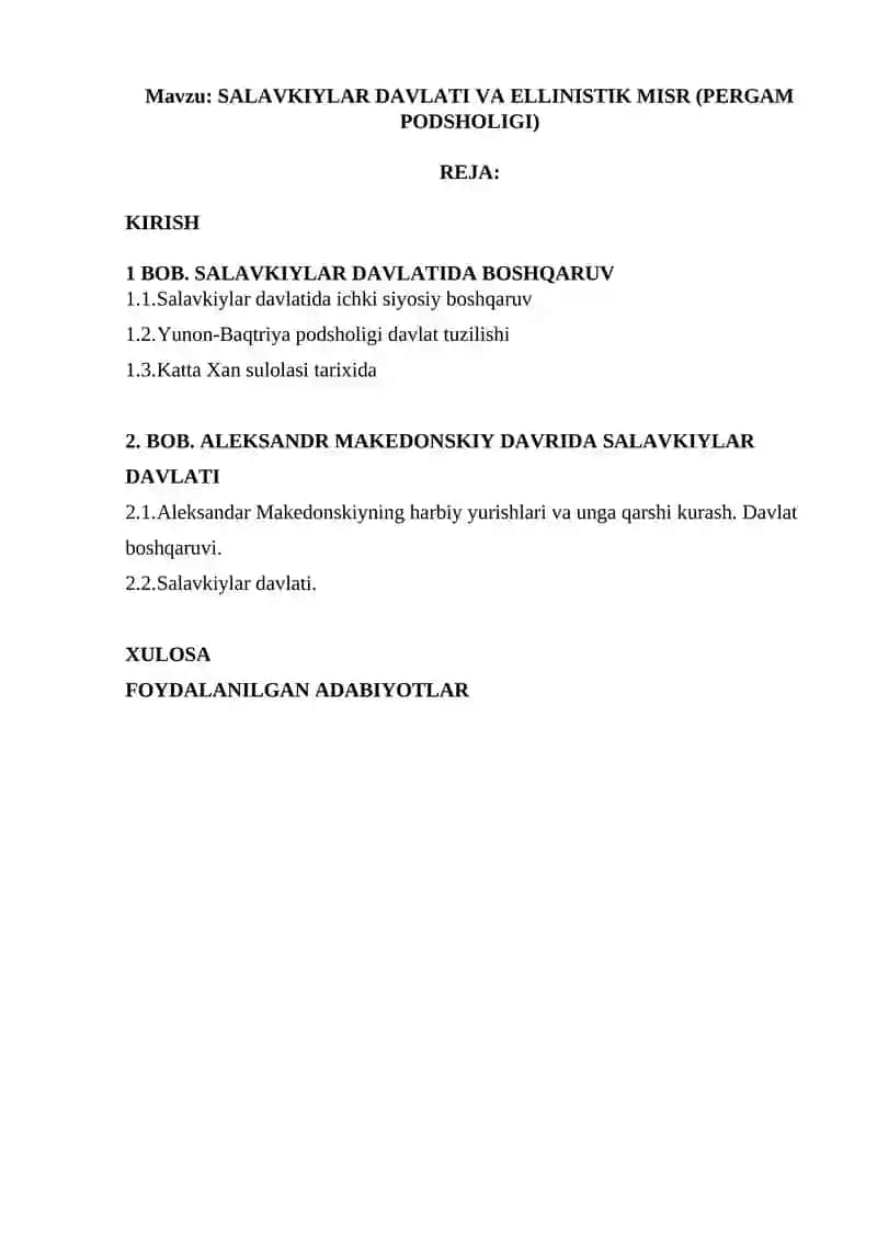 Salavkiylar Davlatida Ichki Siyosiy Boshqaruv