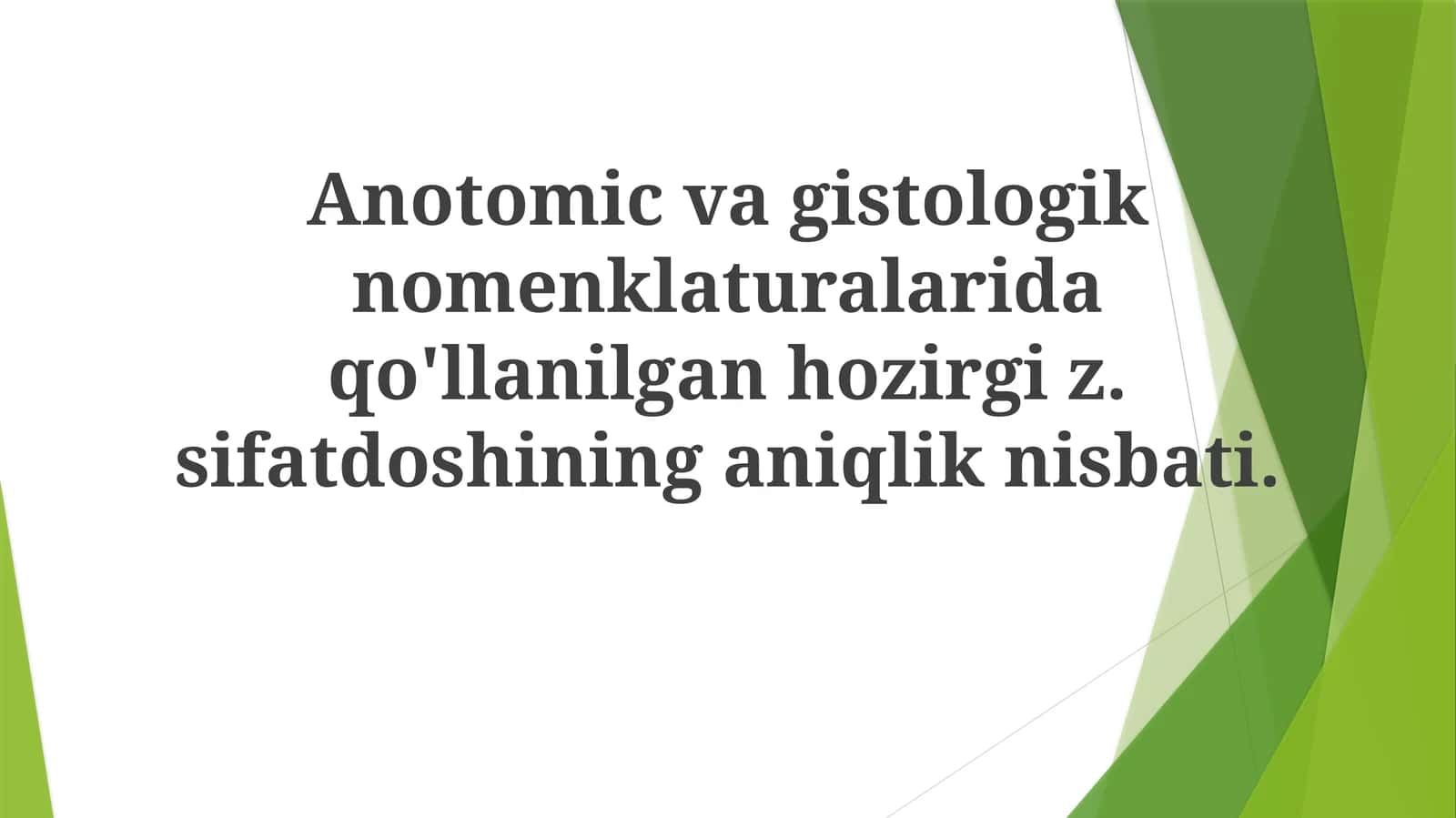 Anatomik va gistologik sinonimlar 1