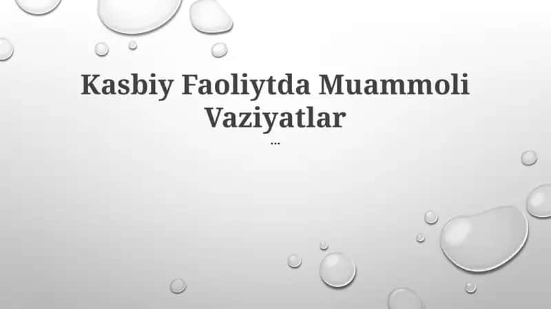 Muammoli Vaziyatlar Terapiyasi 1