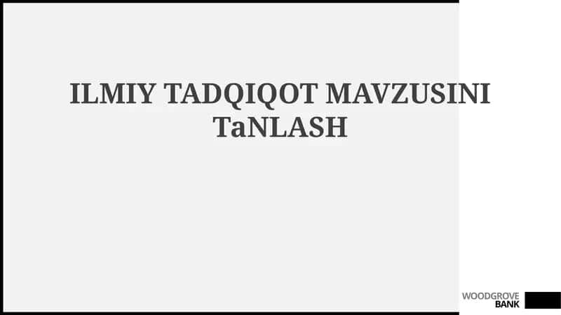 ILMIY TADQIQOT MAVZUSI 1