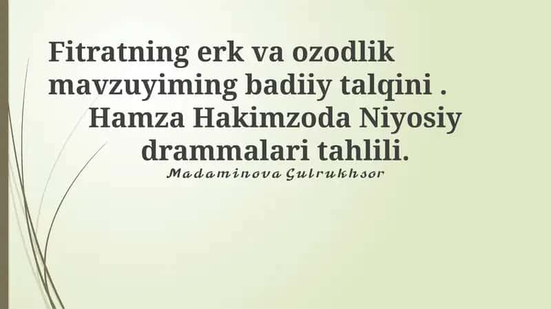 Fitratning erk va ozodlik mavzuyiming badiiy talqini 1