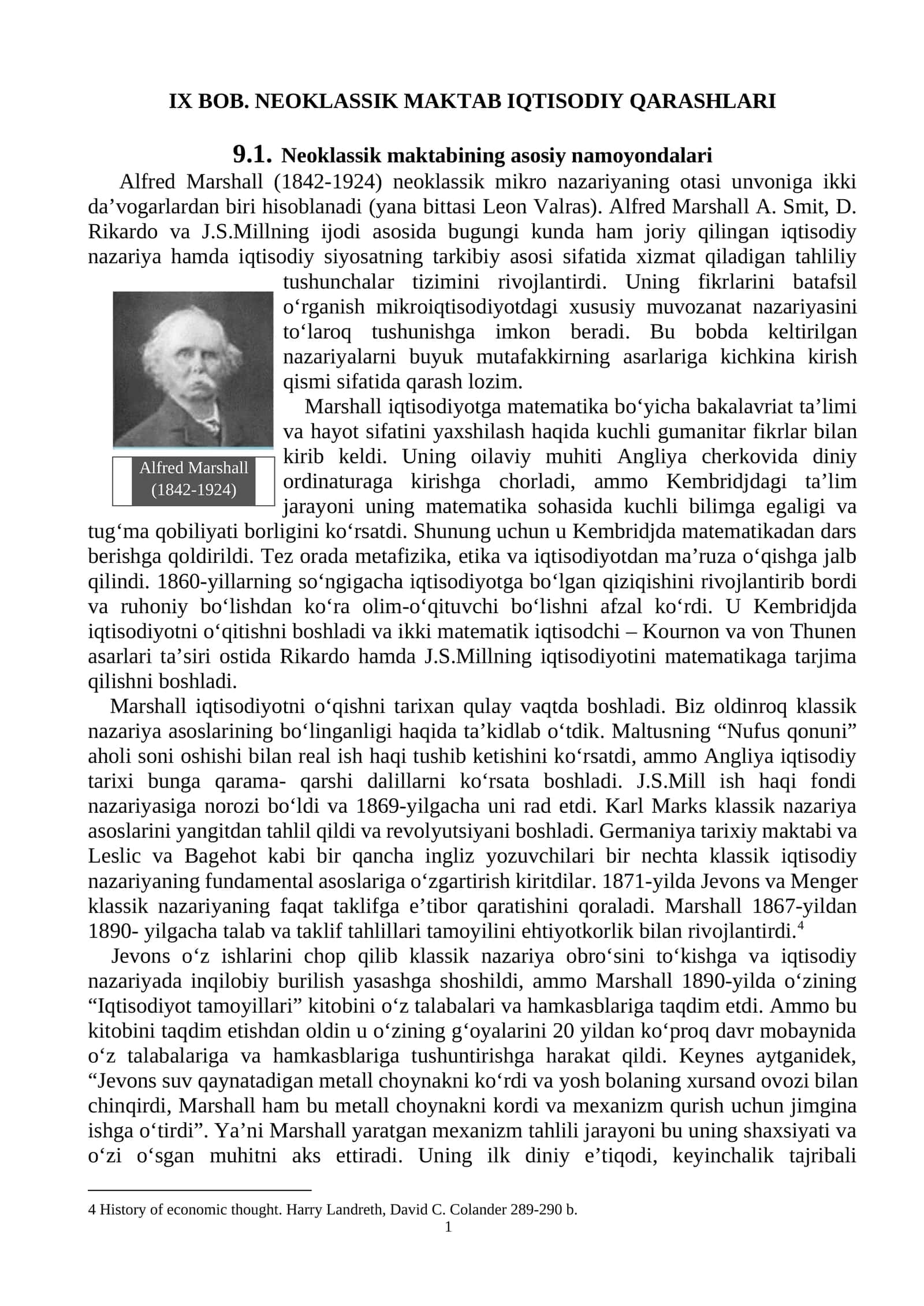 Neoklassik Maktabi Iqtisodiy Qarashlari 1