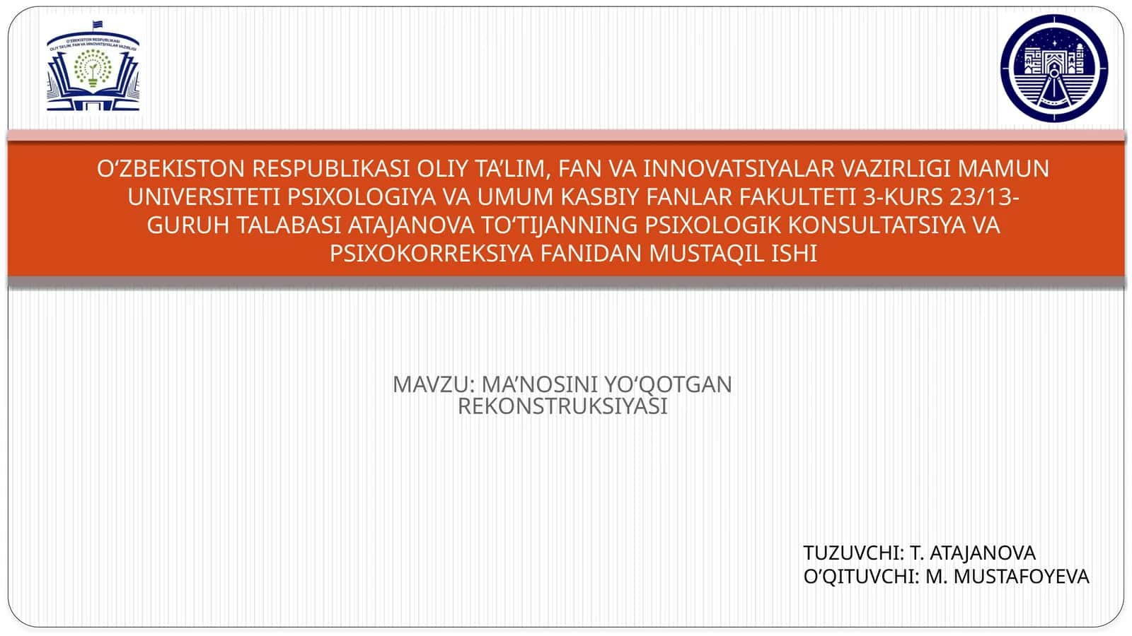 MA’NOSINI YO‘QOTGAN REKONSTRUKSIYASI 1