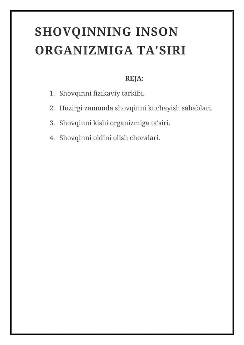 Shovqinning inson organizmiga ta'siri 1