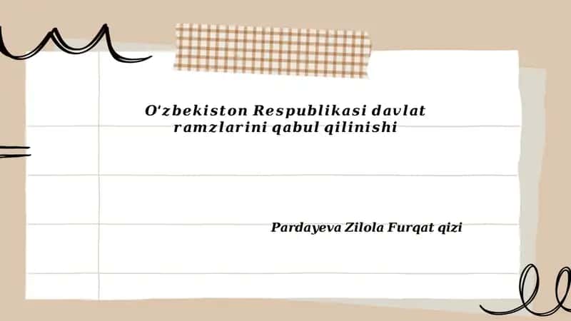O‘zbekiston davlat ramzlarining qabul qilish tarixi 1