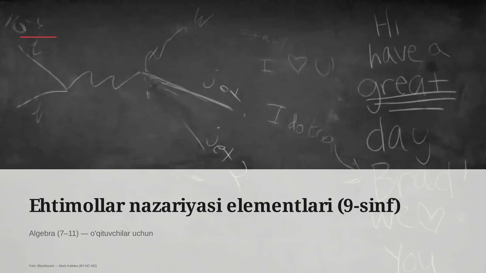 Ehtimollar nazariyasi elementlari (9-sinf) 1