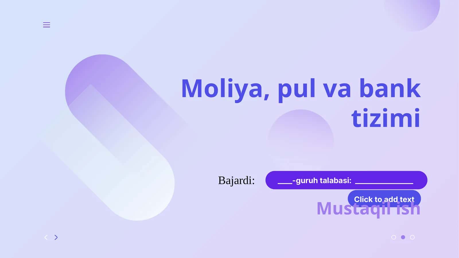 Moliya,pul va bank tizimi 1