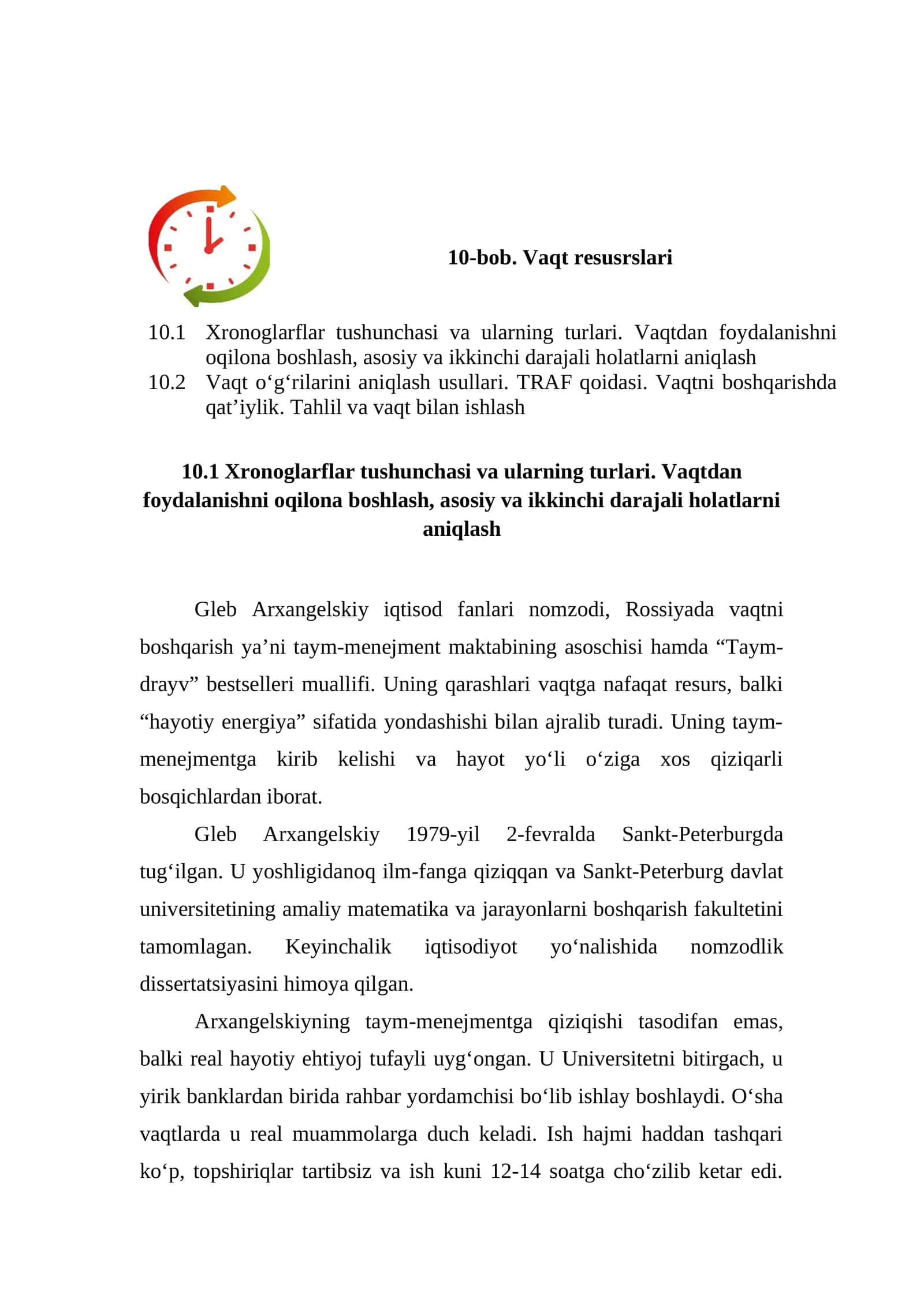 Vaqt Resurslari Mustaqil ish 1
