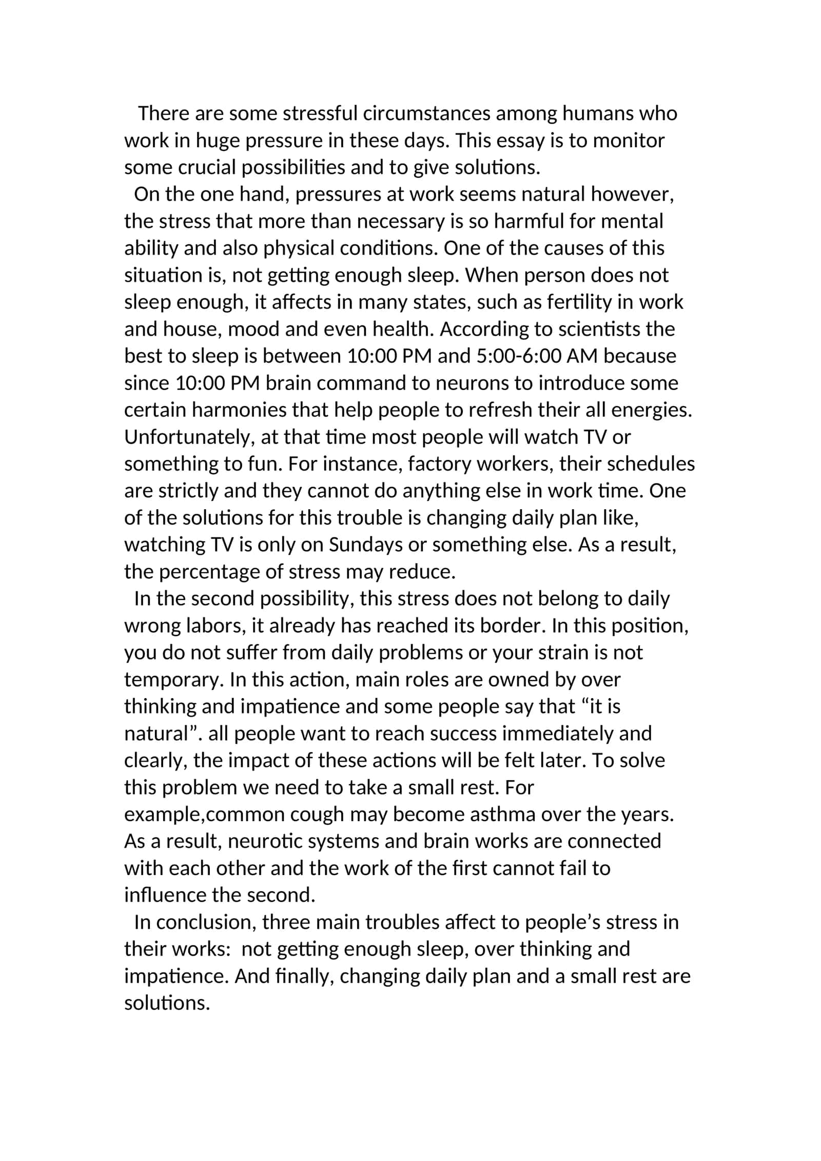 Stress Management in the Workplace 1