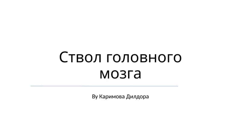 Ствол головного мозга 1