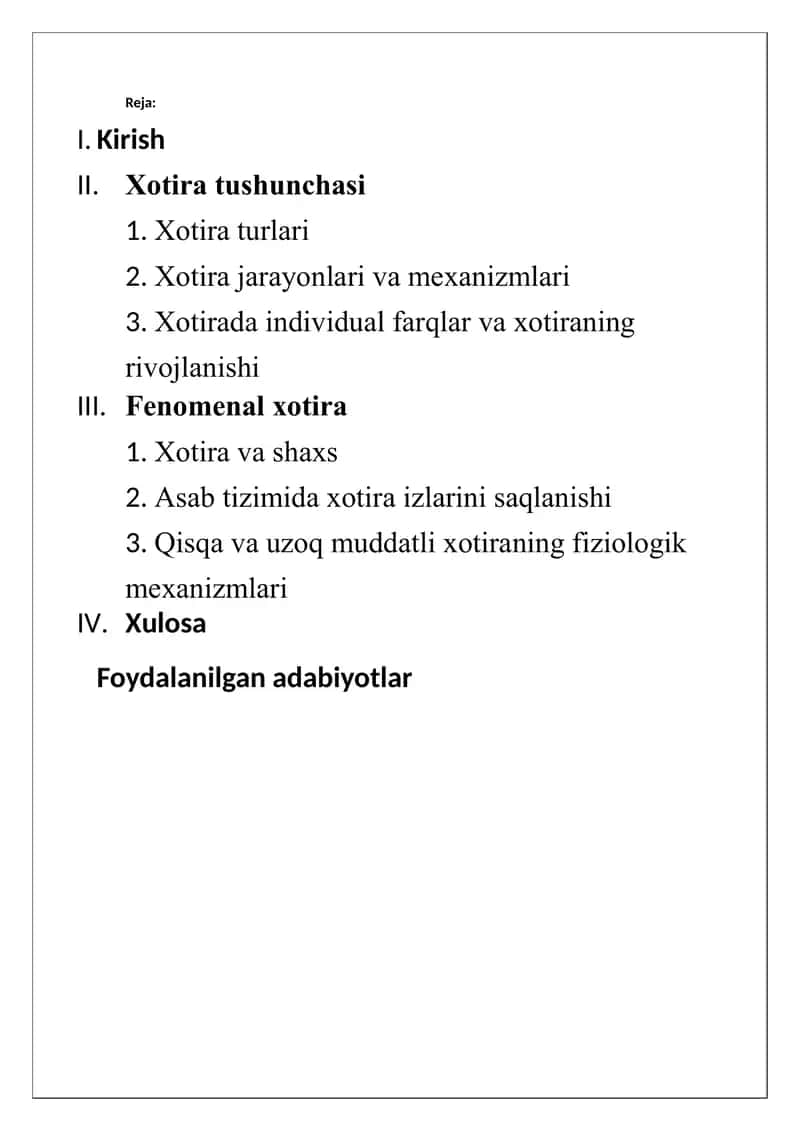 Xotira bilan bog'liq hodisalar 1