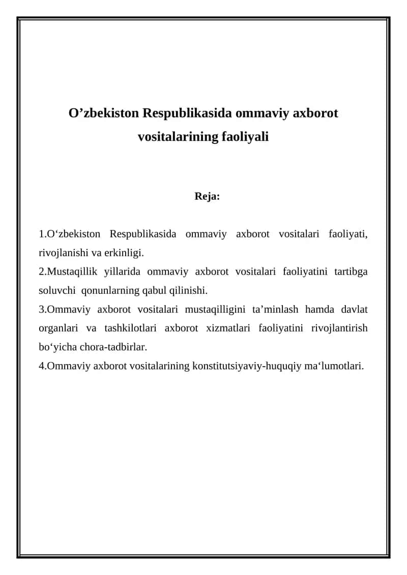 Ommaviy axborot vositalari 1