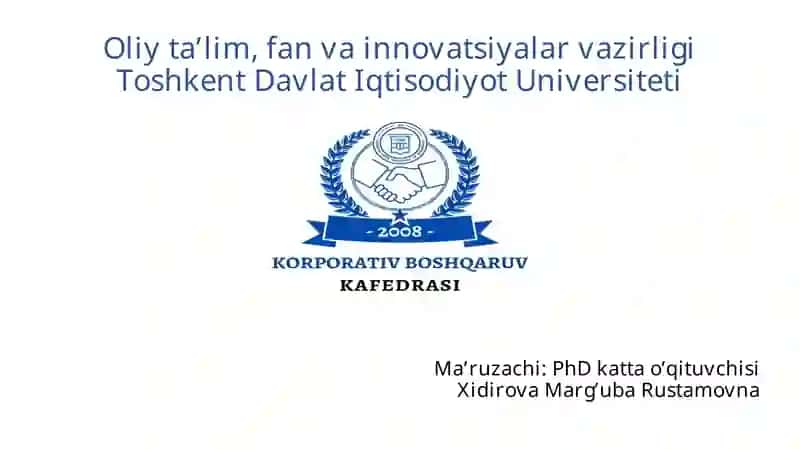 Davlat sektorida korporativ boshqaruv