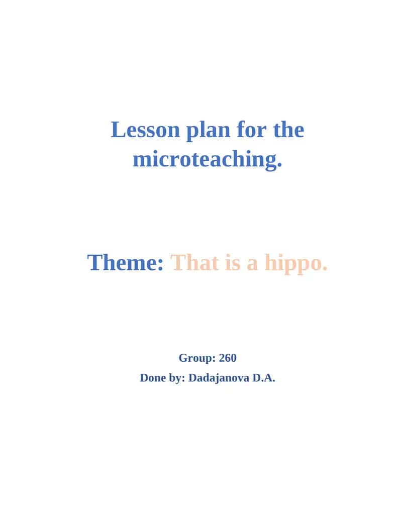Lesson plan for the microteaching 1