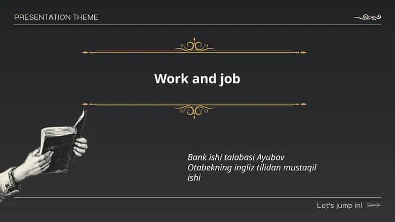 Bank ishi talabasi Ayubov Otabekning ingliz tilidan mustaqil ishi 1