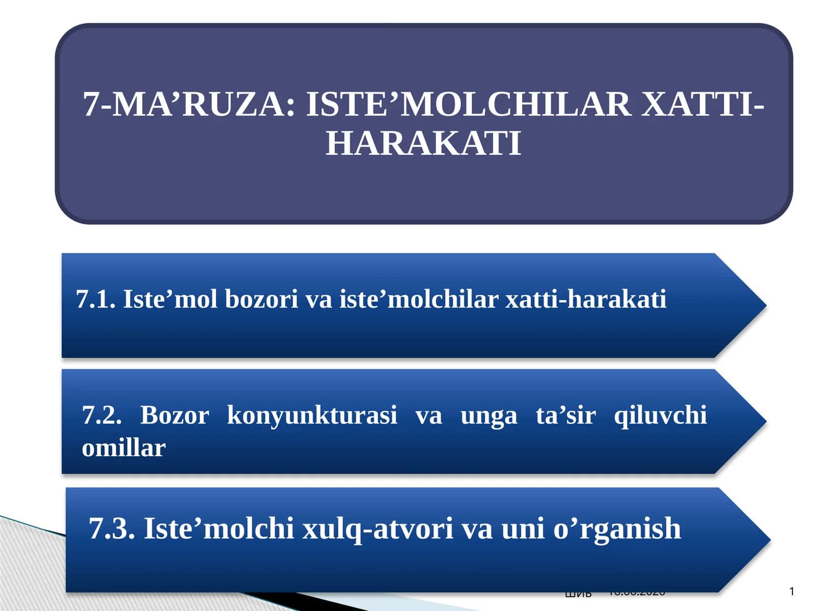 Iste’molchilar Xatti-Harakati 1