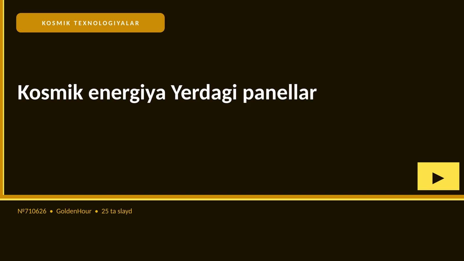 Kosmik energiya Yerdagi panellar 1