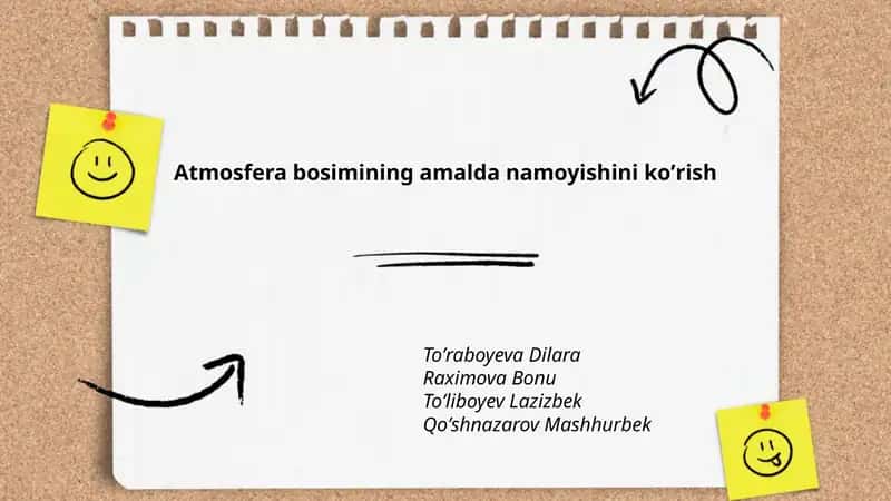 Atmosfera bosimining amalda namoyishini koʼrish 1