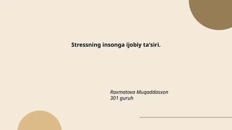 Stressning insonga ijobiy ta'siri 1